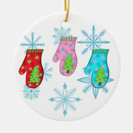 Ornamento De Cerâmica Natal Mittens