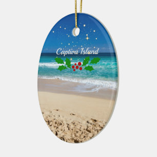 Ornamento De Cerâmica Natal na Ilha Captiva, Flórida