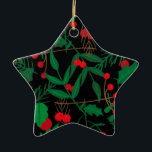 Ornamento De Cerâmica natal negro holly<br><div class="desc">"natal negro holly",  "natal negro",  "xmas negro",  "natal alegre",  natal,  condecoração,  feriados felizes",  holly,  conterrâneo,  "holly",  "holly negro"</div>