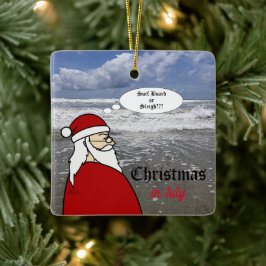 Ornamento De Cerâmica Natal no Surf de julho