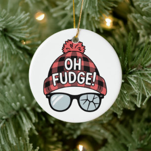 Ornamento De Cerâmica Natal Oh Fudge Férias de Natal Piada de Férias 
