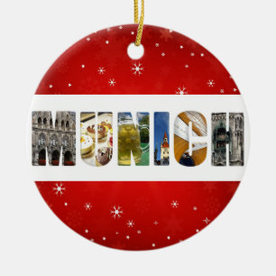 Ornamento De Cerâmica Natal para o Viagem da cidade de Munique