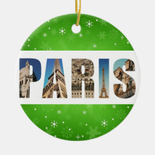 Ornamento De Cerâmica Natal para o Viagem da cidade de Paris
