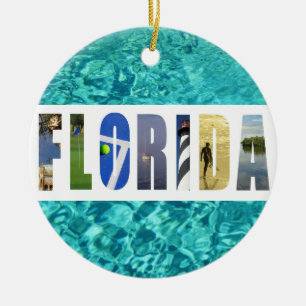 Ornamento De Cerâmica Natal para o Viagem de Florida Beach Ocean