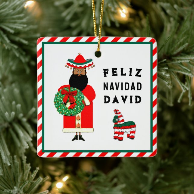 Ornamento De Cerâmica Natal para Papais noeis mexicanos bonitos (Árvore)