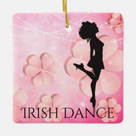 Ornamento De Cerâmica Natal para Shamrocks Rosa de Dança Personalizada I