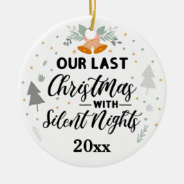 Ornamento De Cerâmica Natal passado com noites silenciosas Foto ultrassô