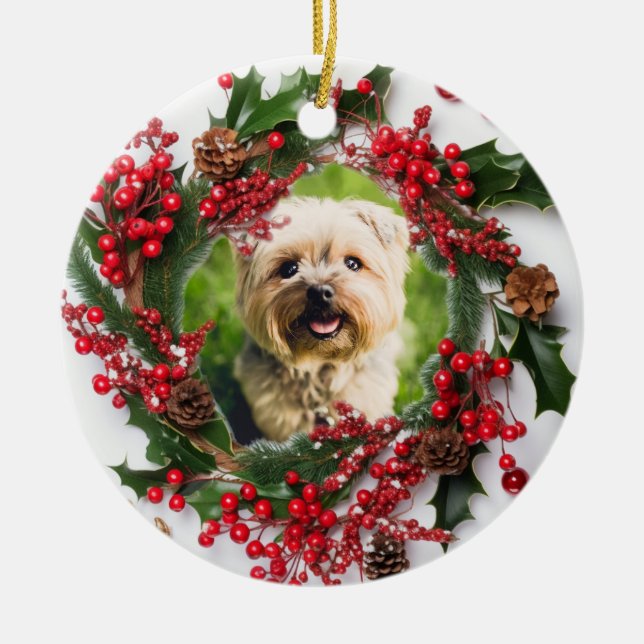 Ornamento De Cerâmica Natal Personalizado (Frente)