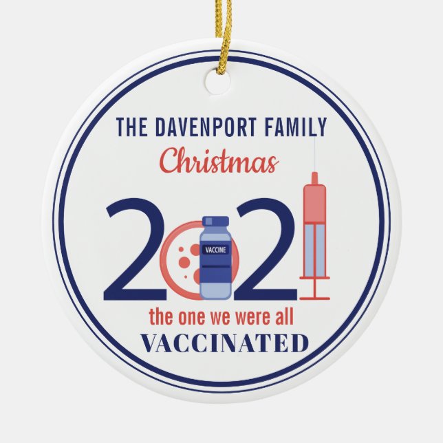 Ornamento De Cerâmica Natal Personalizado 2021 (Frente)