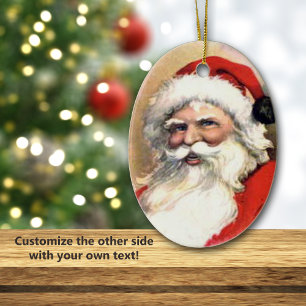 Ornamento De Cerâmica Natal Personalizado Alegre Papai Noel Antigo