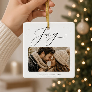 Ornamento De Cerâmica Natal Personalizado com Foto da Família