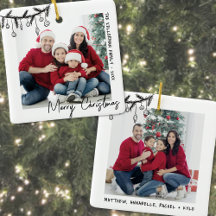 Natal Personalizado com Foto de Família Dupla Face