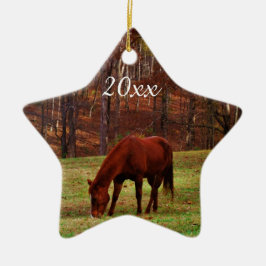 Ornamento De Cerâmica Natal Personalizado com Foto de Pet ou Cavalo do A
