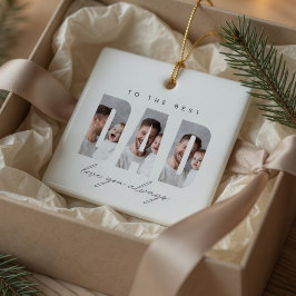 Ornamento De Cerâmica Natal Personalizado com Foto do Papai | Melhor Pap