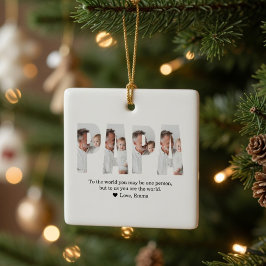 Ornamento De Cerâmica Natal Personalizado com Foto do Papai | Melhor Pap