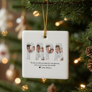Ornamento De Cerâmica Natal Personalizado com Foto do Papai Melhor Pap