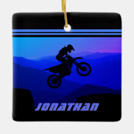Ornamento De Cerâmica Natal personalizado da motocross da bicicleta de s