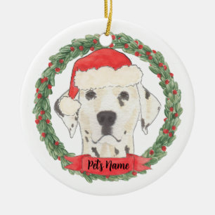 Ornamento De Cerâmica Natal Personalizado de Dálmata