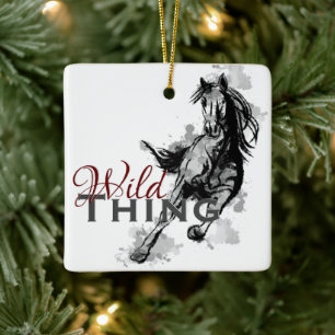 Ornamento De Cerâmica Natal personalizado de Galoping Horse