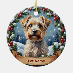 Ornamento De Cerâmica Natal personalizado de maltês