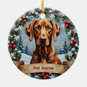 Ornamento De Cerâmica Natal Personalizado de Weimaraner