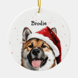 Ornamento De Cerâmica Natal personalizado do Akita