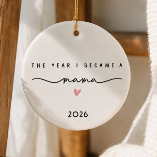 Ornamento De Cerâmica Natal Personalizado do Bebê Chegando Em Breve