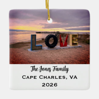 Ornamento De Cerâmica Natal personalizado em Cape Charles, Virgínia