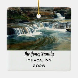Ornamento De Cerâmica Natal Personalizado em Ithaca, NY