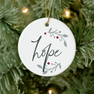 Ornamento De Cerâmica Natal Personalizado Esperança
