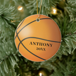 Ornamento De Cerâmica Natal personalizado para basquete