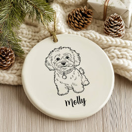 Ornamento De Cerâmica Natal Personalizado para Cachorro