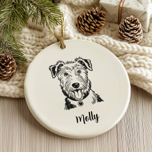 Ornamento De Cerâmica Natal Personalizado para Cachorro Scottish Deerhou