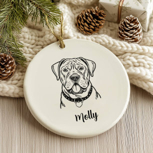 Ornamento De Cerâmica Natal Personalizado para Cão Cane Corso
