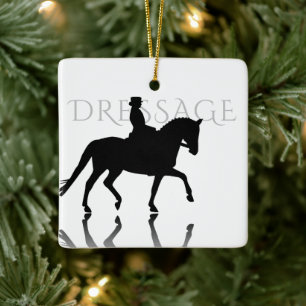 Ornamento De Cerâmica Natal personalizado para cavalos de refúgio Silho