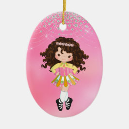 Ornamento De Cerâmica Natal personalizado para Dança Brunette