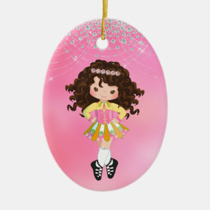 Ornamento De Cerâmica Natal personalizado para Dança Brunette