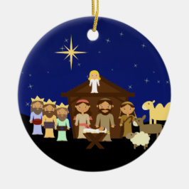 Ornamento De Cerâmica Natal Personalizado para Natividade Adorável