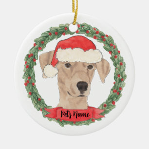 Ornamento De Cerâmica Natal Personalizado para Pinscher Alemão