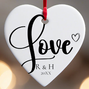 Ornamento De Cerâmica Natal Personalizado Simples Elegante Minimalista