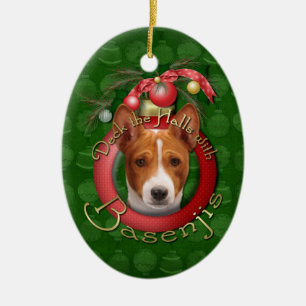 Ornamento De Cerâmica Natal - plataforma os salões - Basenjis