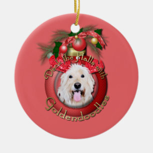 Ornamento De Cerâmica Natal - plataforma os salões - GoldenDoodles -