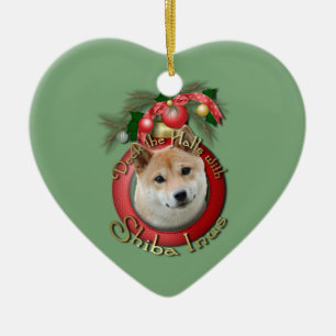 Ornamento De Cerâmica Natal - plataforma os salões - Shiba Inu