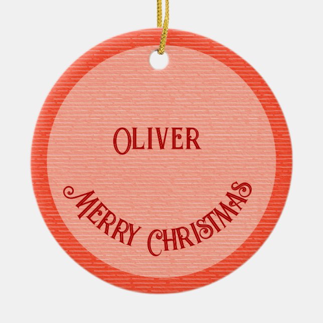 Ornamento De Cerâmica Natal Positivo Vermelho e Verde Viba Natal (Frente)