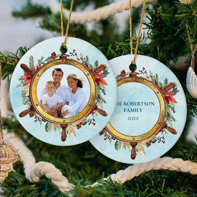 Ornamento De Cerâmica Natal - Praia Náutica - Imagem de Rodas (Criador carregado)