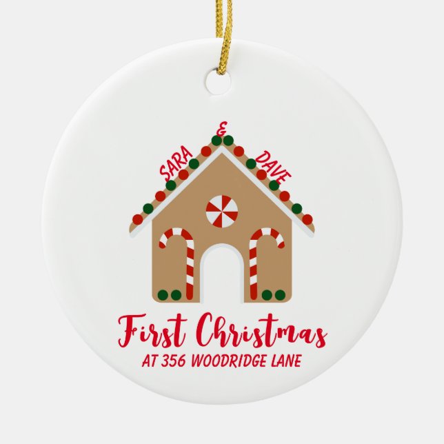 Ornamento De Cerâmica Natal - Primeira Ornação de Natal (Frente)