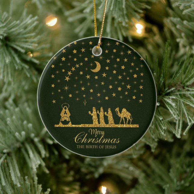Ornamento De Cerâmica Natal religioso, Nascimento de Jesus, Três Rei (Árvore)