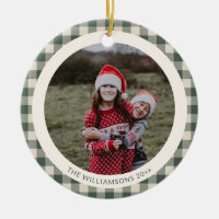 Natal Russo da Xadrez Verde da Floresta Personaliz