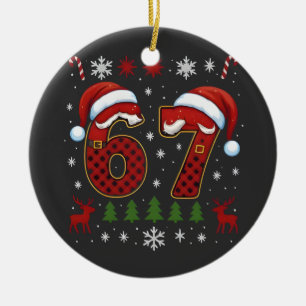 Ornamento De Cerâmica Natal Seis Sete 67 Papai Noel Xmas Geração Alpha