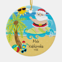 Natal surfando do Hawaiian do papai noel da